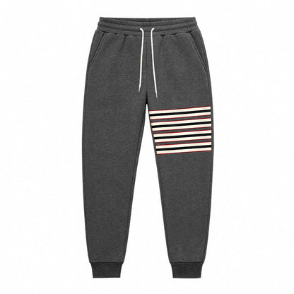 Men's Sporty Joggers with Side Stripe Panel and Drawstring