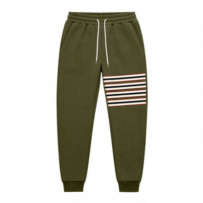 Men's Sporty Joggers with Side Stripe Panel and Drawstring