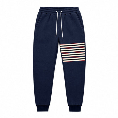 Men's Sporty Joggers with Side Stripe Panel and Drawstring