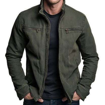 Men's Stand-Collar Full-Zip Slim-Fit Bomber Jacket