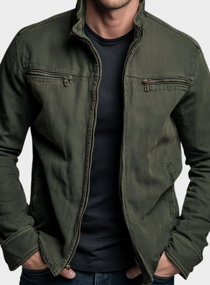 Men's Stand-Collar Full-Zip Slim-Fit Bomber Jacket