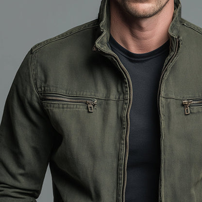 Men's Stand-Collar Full-Zip Slim-Fit Bomber Jacket