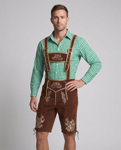 Men's Trachten Lederhosen with Traditional Embroidery