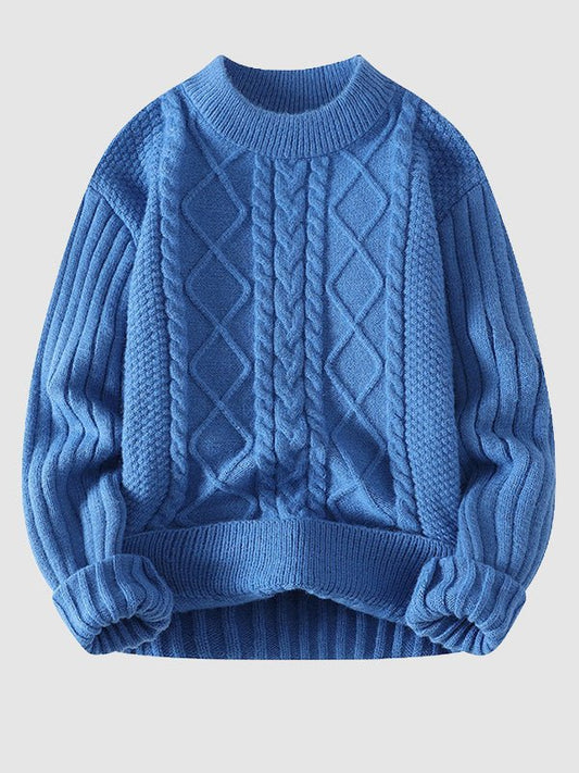 Cole | Men's Cable Knit Crew Neck Sweater - Image 1