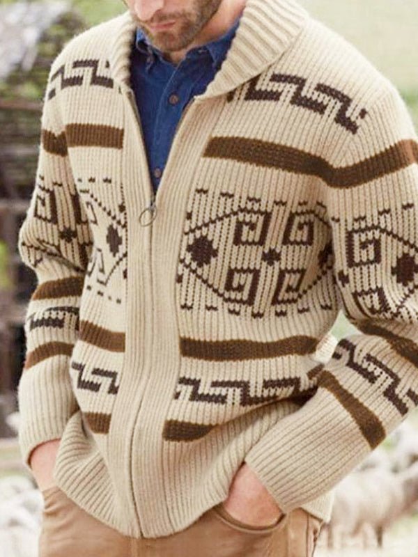 Joel | Men's Shawl Collar Patterned Cardigan - Image 2