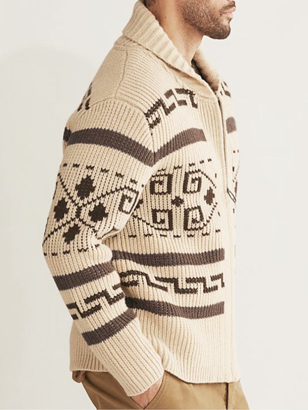 Joel | Men's Shawl Collar Patterned Cardigan - Image 5
