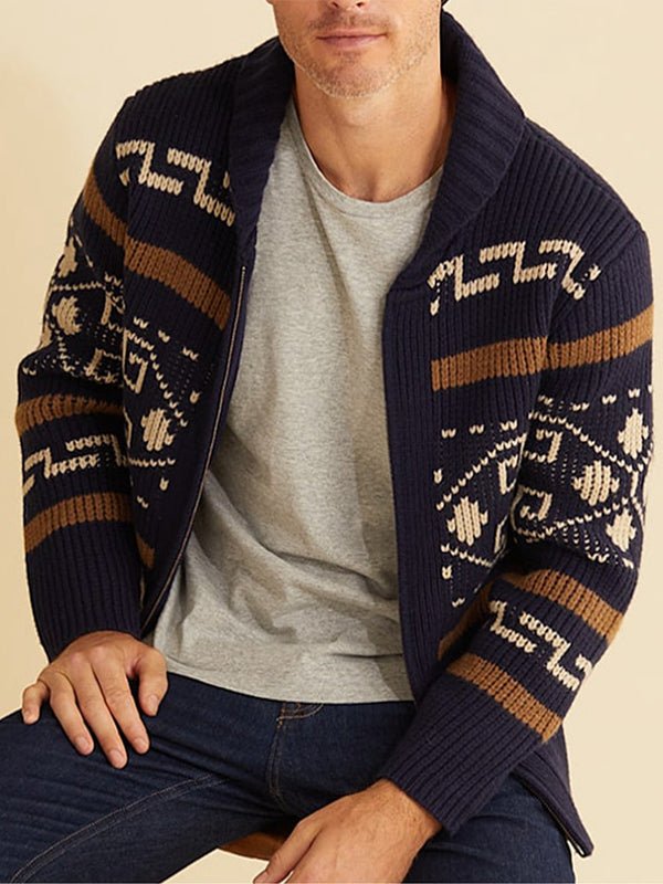 Joel | Men's Shawl Collar Patterned Cardigan - Image 10