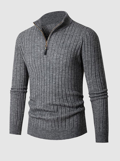 Reed | Men's Half-Zip Ribbed Sweater - Image 10