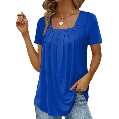 Image of Michaela | Women's Square Neck Pleated Top