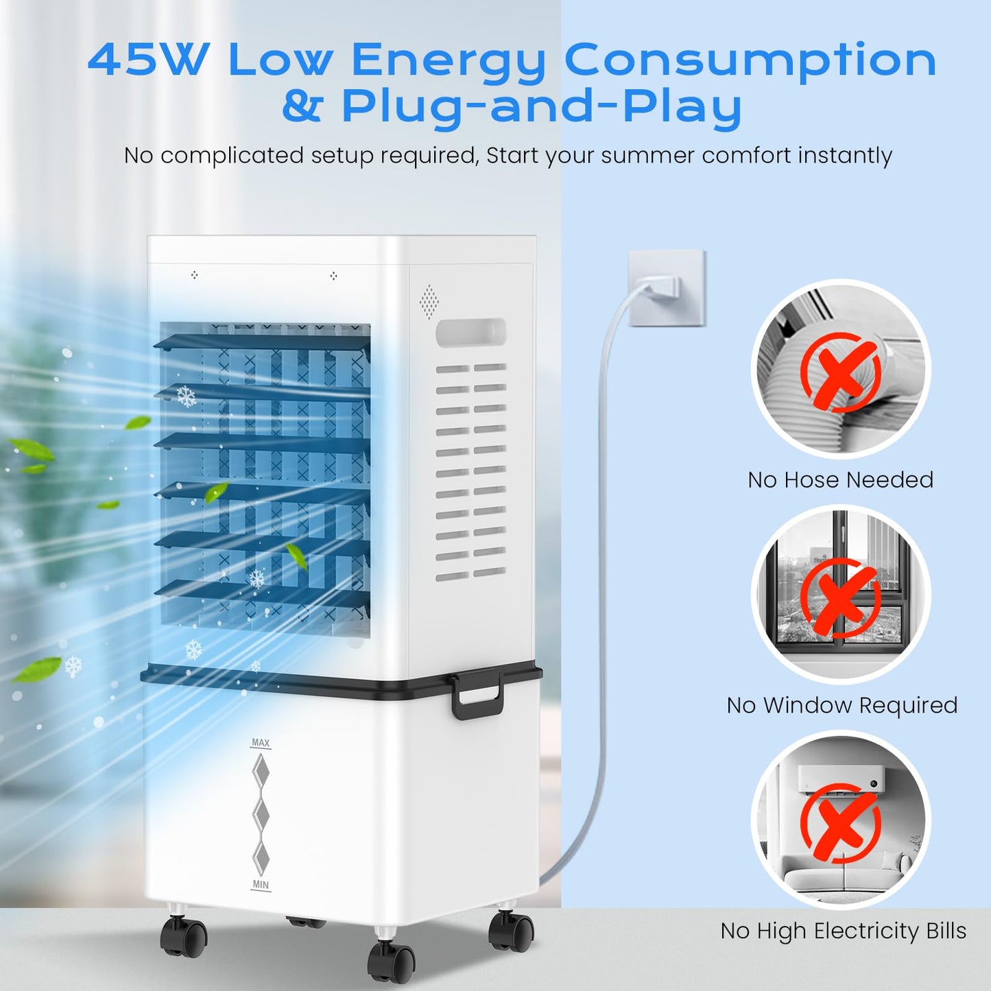 Mobile Evaporative Cooler with 12L Tank & Remote