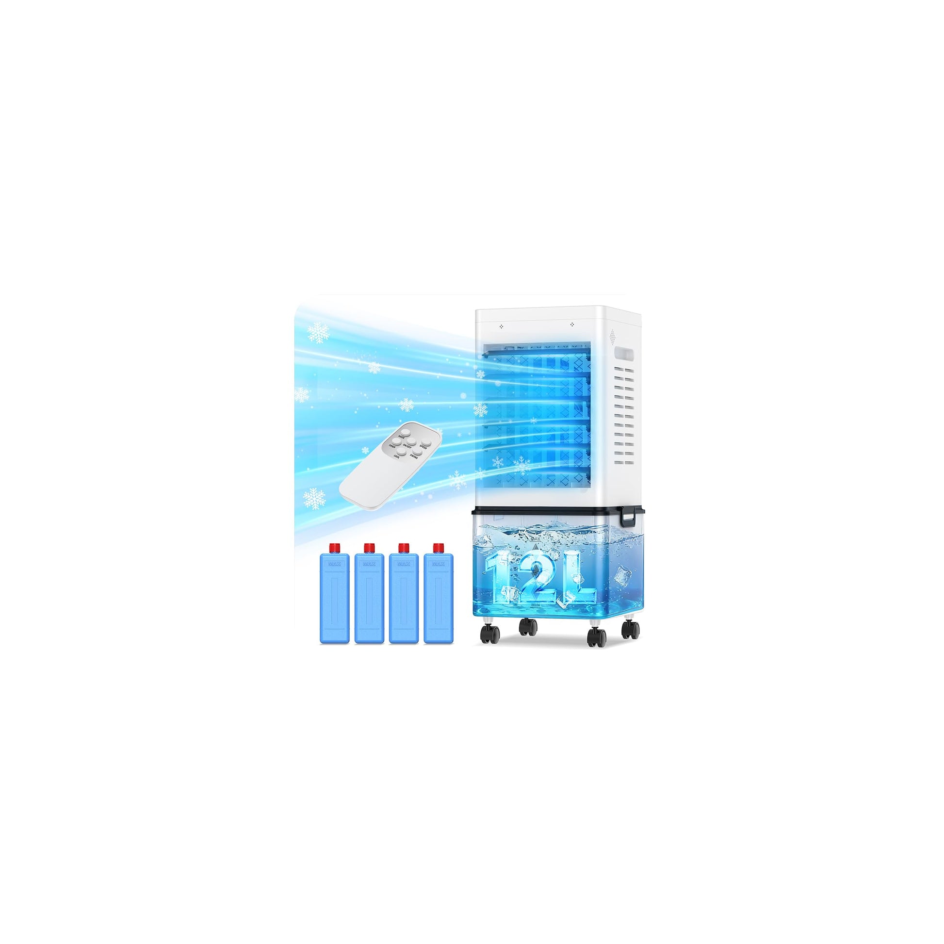 Mobile Evaporative Cooler with 12L Tank & Remote