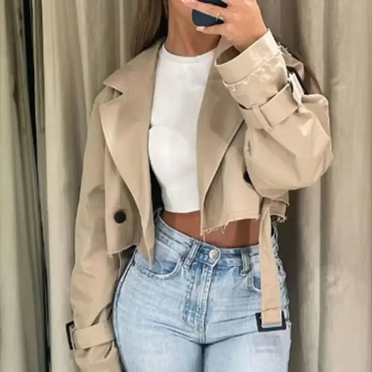 Dorothy | Women's Cropped Belted Coat - Image 1