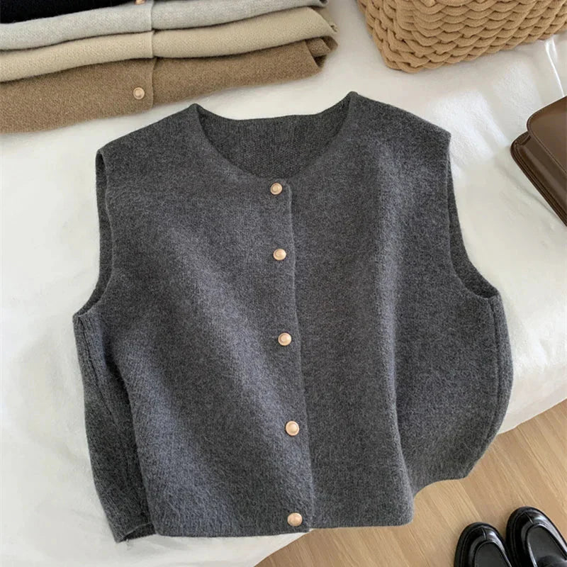 Marlene | Women's Button-Front Knit Sweater Vest - Image 1