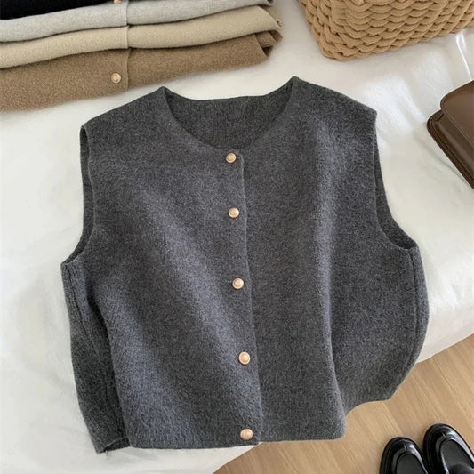 Marlene | Women's Button-Front Knit Sweater Vest - Image 1