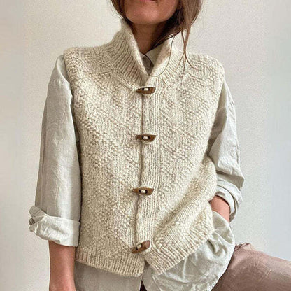 Susan | Women's Button Front Knitted Vest - Image 1