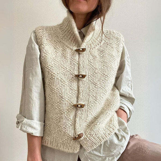 Susan | Women's Button Front Knitted Vest - Image 1
