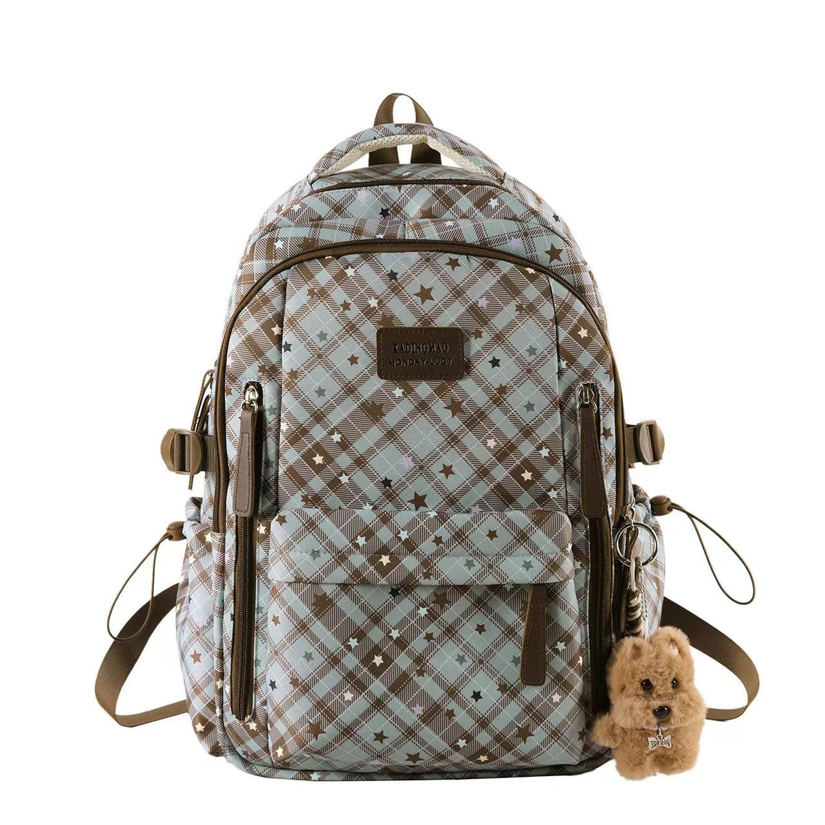 Multi-Compartment Star-Patterned Backpack