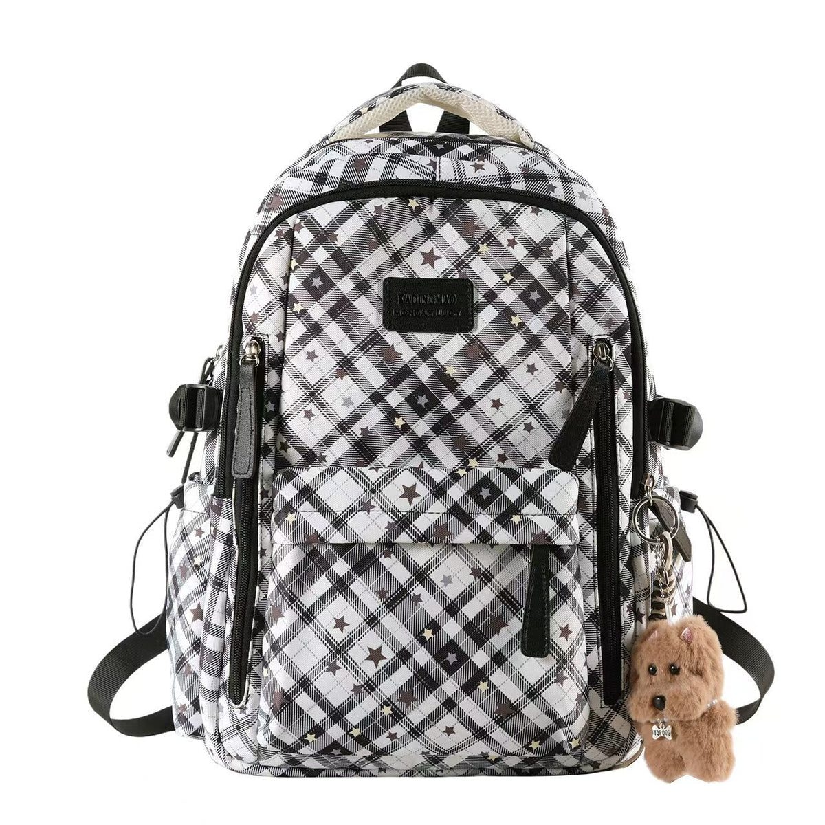 Multi-Compartment Star-Patterned Backpack