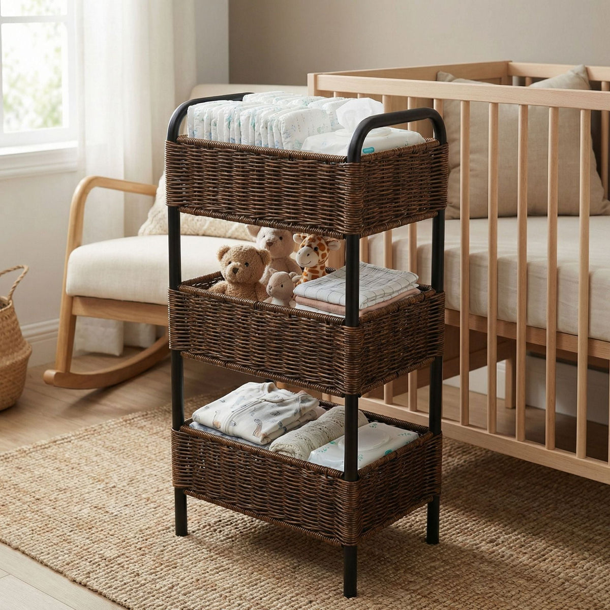 Multi-Tier Woven Bathroom Organizer Basket