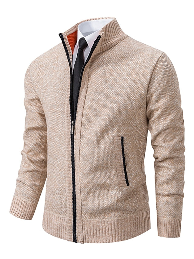 Chad | Men's Full-Zip Ribbed Knit Cardigan - Image 1