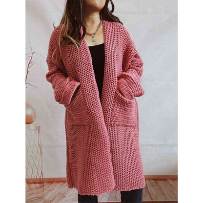 Nora | Women's Oversized Knit Open Front Long Cardigan - Image 4
