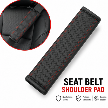 Padded Anti-Slip Quilted Seat Belt Shoulder Cushion with Reinforced Stitching