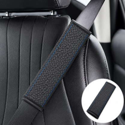 Padded Anti-Slip Quilted Seat Belt Shoulder Cushion with Reinforced Stitching