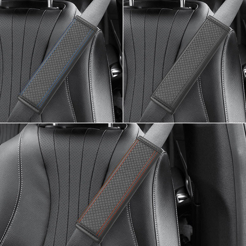 Padded Anti-Slip Quilted Seat Belt Shoulder Cushion with Reinforced Stitching