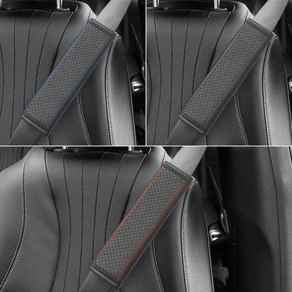 Padded Anti-Slip Quilted Seat Belt Shoulder Cushion with Reinforced Stitching