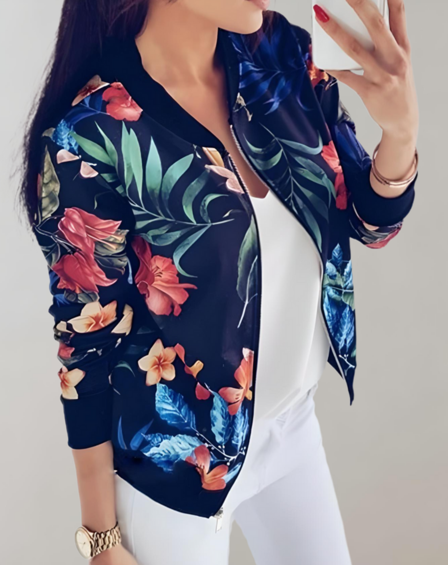 Phyllis | Stylish Floral Bomber Jacket for Women - Image 6