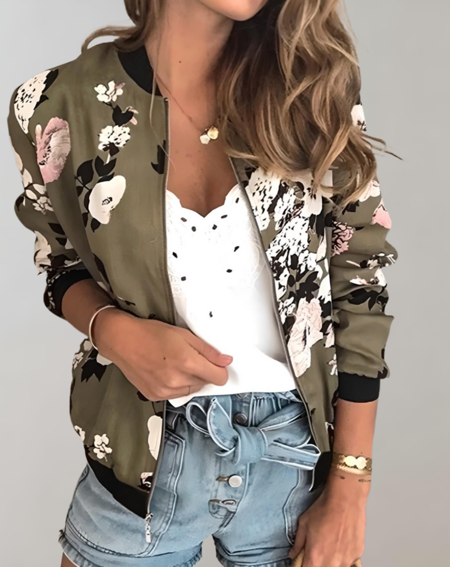 Phyllis | Stylish Floral Bomber Jacket for Women - Image 3