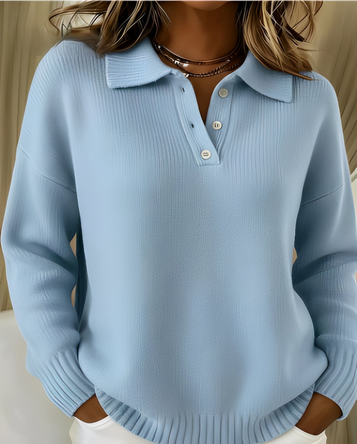 Image of Peggy | Women's Long Sleeve Button-Down Blouse