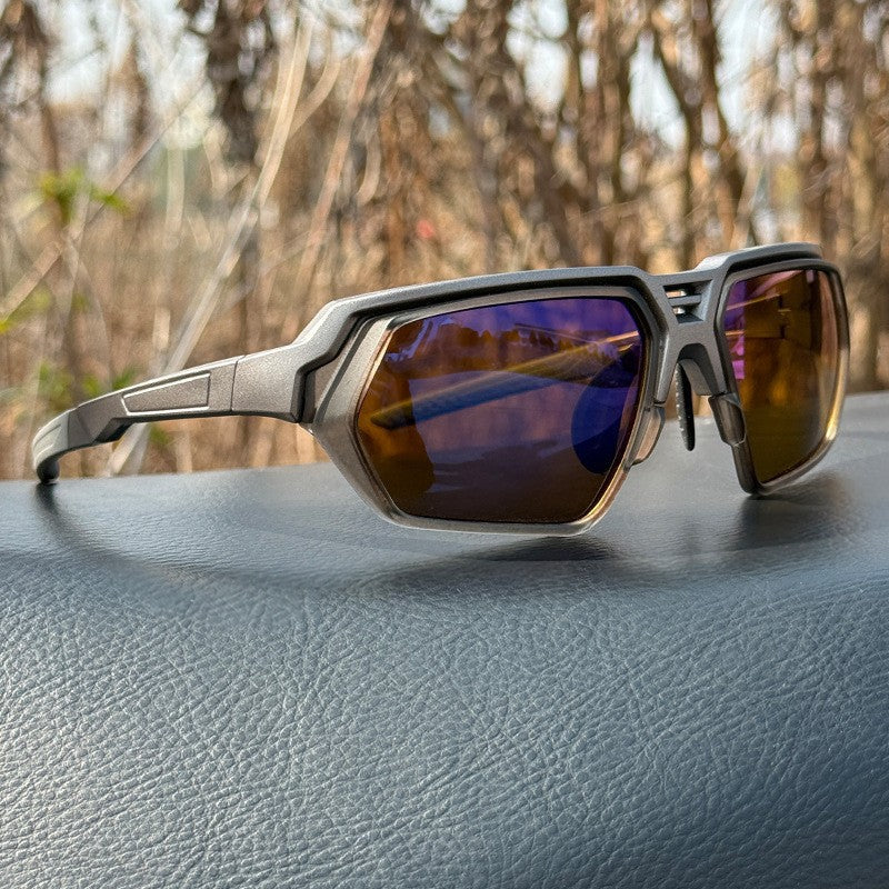 Photochromic Polarized Sports Sunglasses with Night-Enhancing Lenses and Tactical Wrap Frame