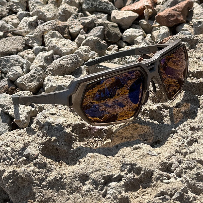 Photochromic Polarized Sports Sunglasses with Night-Enhancing Lenses and Tactical Wrap Frame
