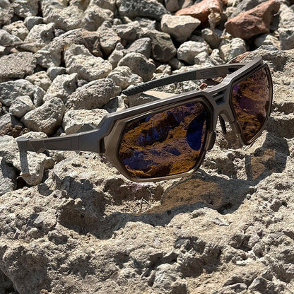 Photochromic Polarized Sports Sunglasses with Night-Enhancing Lenses and Tactical Wrap Frame