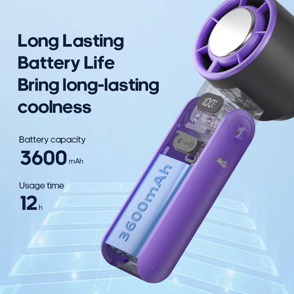 Portable Handheld Cooler Fan with 100 Speeds & Turbo Airflow
