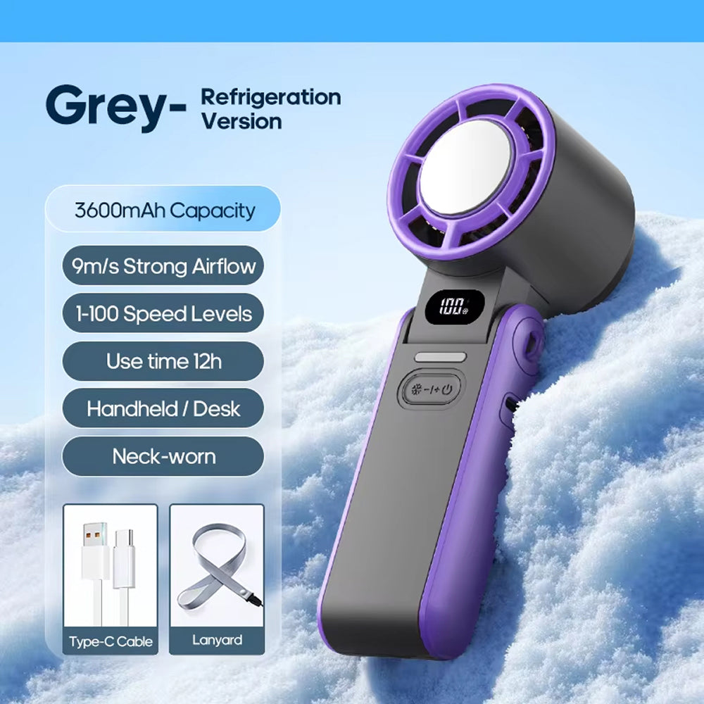 Portable Handheld Cooler Fan with 100 Speeds & Turbo Airflow