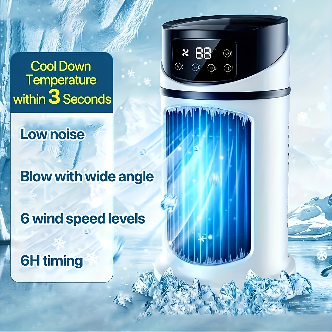 Portable Personal Air Cooler & Humidifier with LED Light
