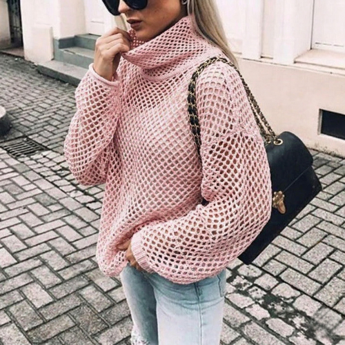 Priscilla | Women's Oversize Chunky Knit Turtleneck Jumper - Image 2