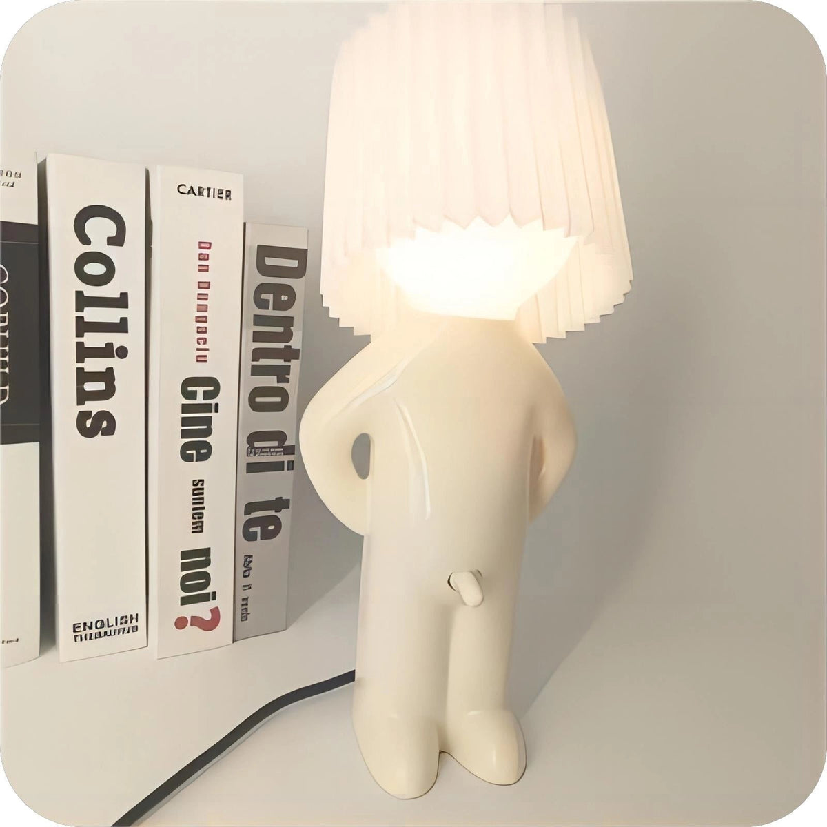 Quirky Human-Shaped Table Lamp — Portable Battery-Powered Light