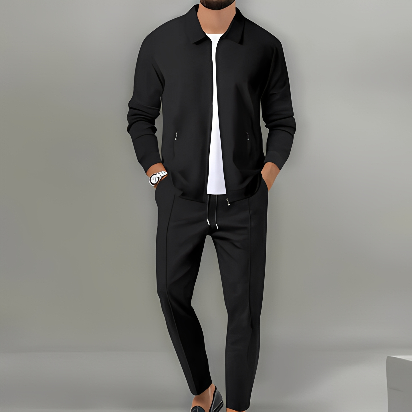 Image of Ryan | Men's Zip Up Jacket Suit Set
