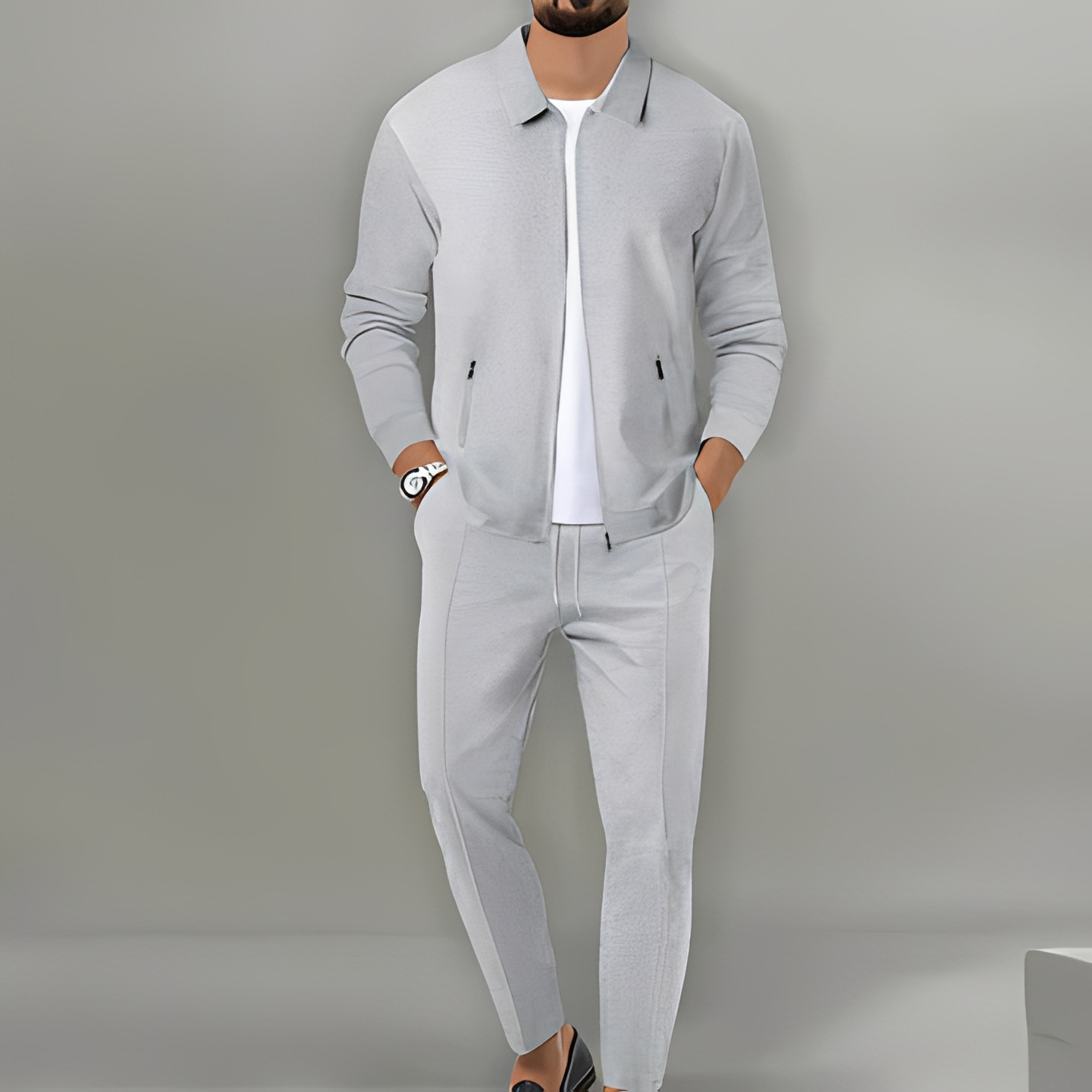 Image of Ryan | Men's Zip Up Jacket Suit Set