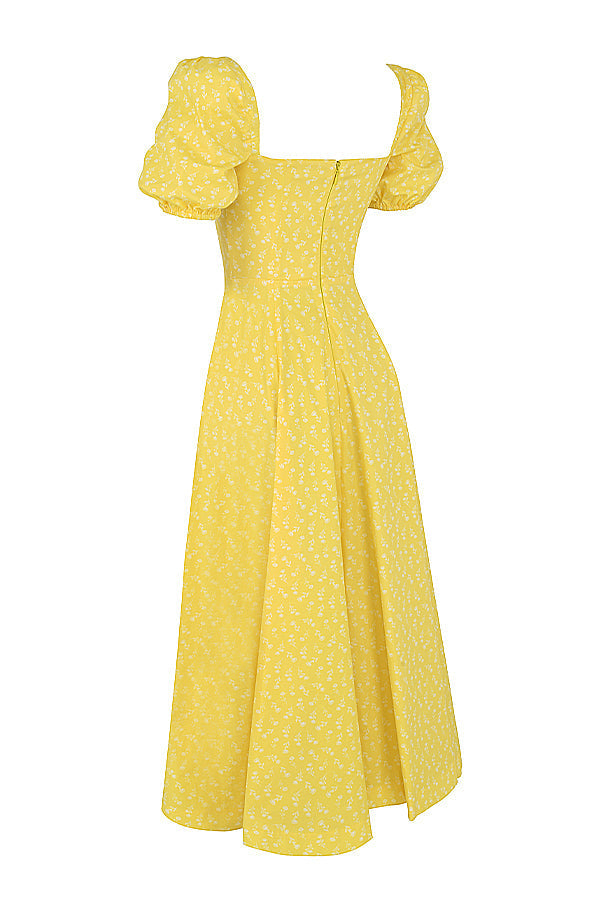 Kiara | Feminine Puff Sleeve Midi Dress - Image 15