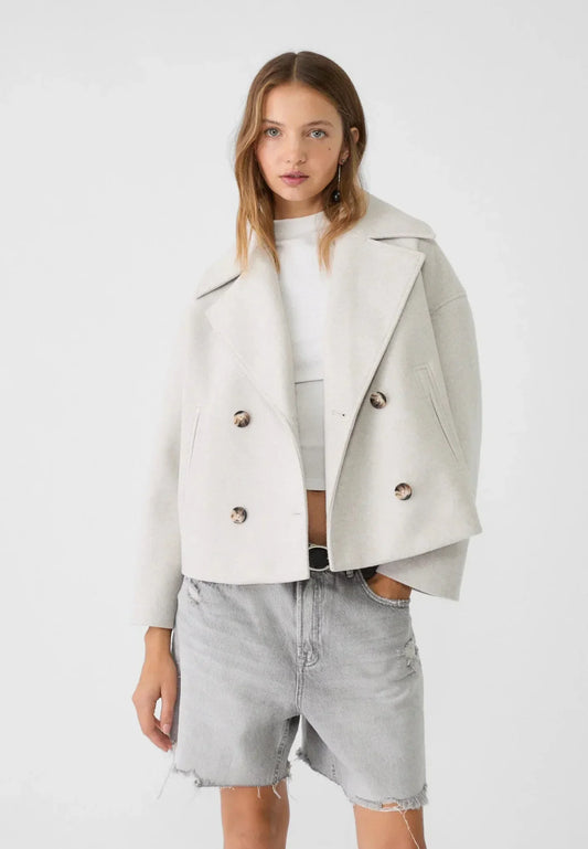 April | Women's Oversized Double-Breasted Short Jacket - Image 1