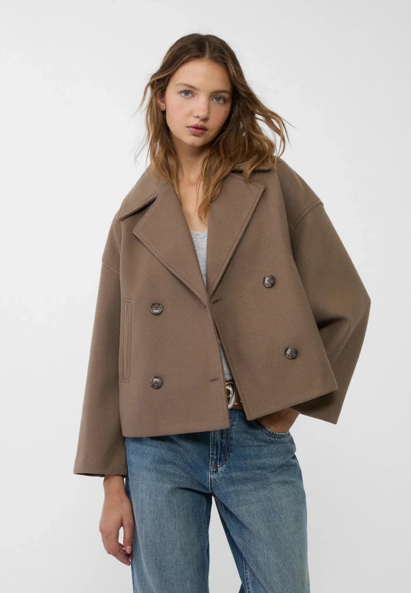 April | Women's Oversized Double-Breasted Short Jacket - Image 19