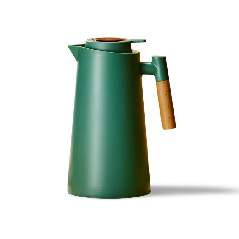 Smart Insulated Thermos Jug with Digital Temperature Display & Wooden Handle