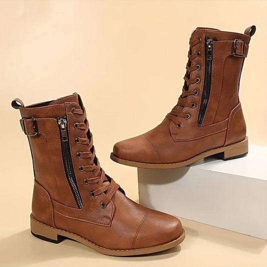 Hazel | Women's Combat Lace-Up Boots - Image 1
