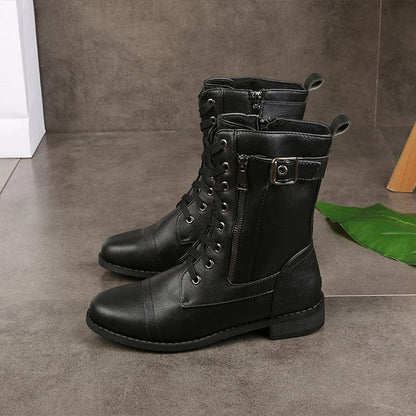 Hazel | Women's Combat Lace-Up Boots - Image 7