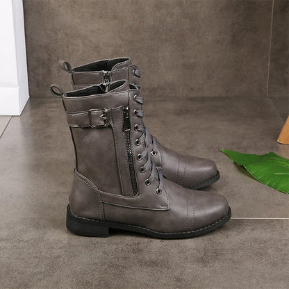 Hazel | Women's Combat Lace-Up Boots - Image 12