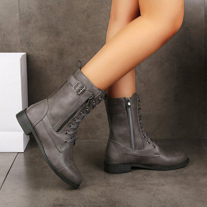 Hazel | Women's Combat Lace-Up Boots - Image 15